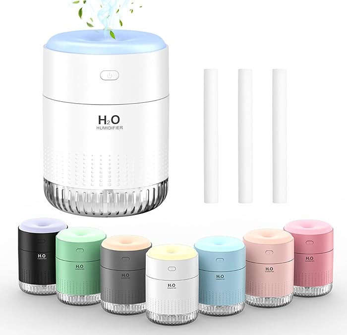 SZO Portable Mini Humidifier, 500ML USB Personal Cool Mist Humidifiers for Bedroom Office Travel ... | Amazon (US)