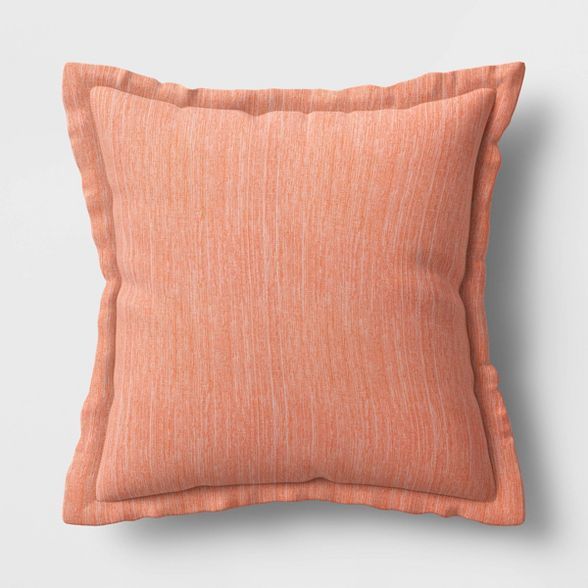 24" Decorative Throw Pillow DuraSeason Fabric™ Flanged Melon - Threshold™ | Target
