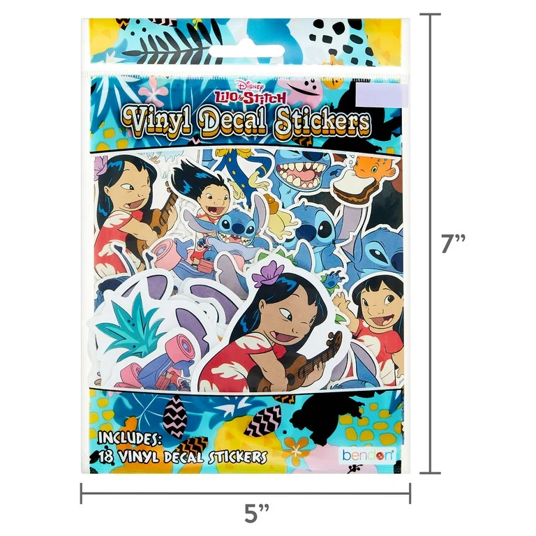 Disney Lilo and Stitch Vinyl Sticker Pack, 18 Vinyl Sticker Decals | Walmart (US)