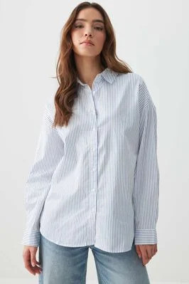 Striped Oversized Shirt | Ardene
