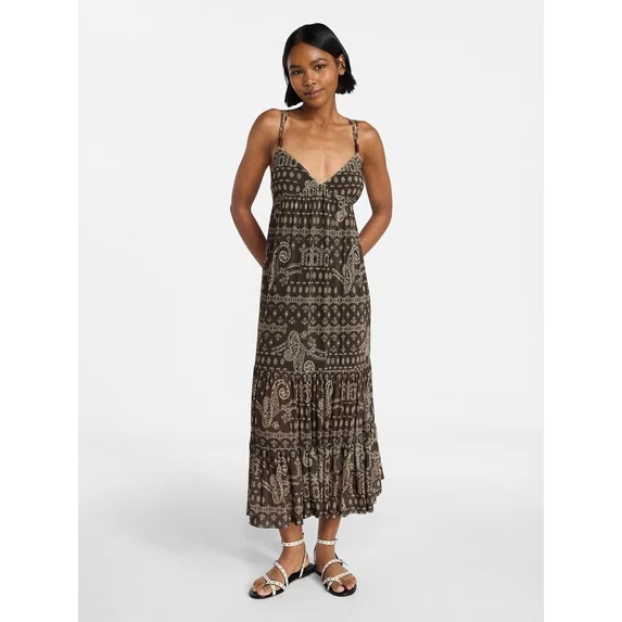 No Boundaries Tiered Maxi Dress, Women's XXS-XXL | Walmart (US)