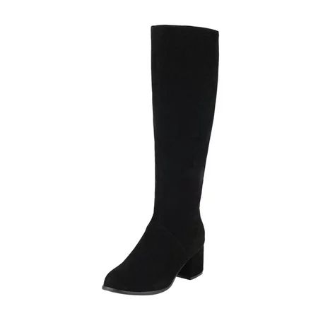 nsendm Knee High Suede Boots Women Ladies Fashion Solid Color Chunky High Heel Womens Knee High Boot | Walmart (US)
