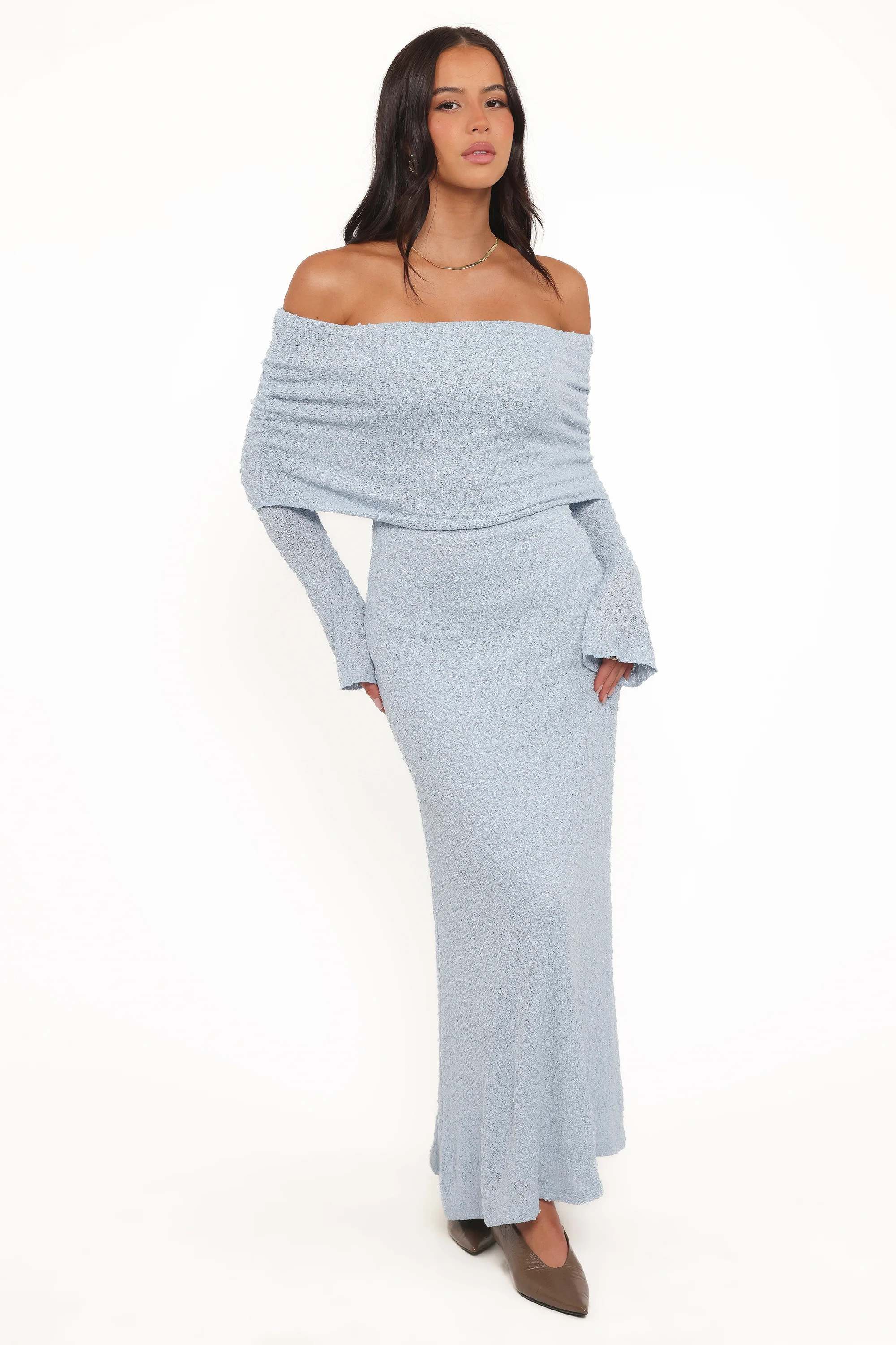 Wilma Off Shoulder Dress - Blue | Petal & Pup (US)