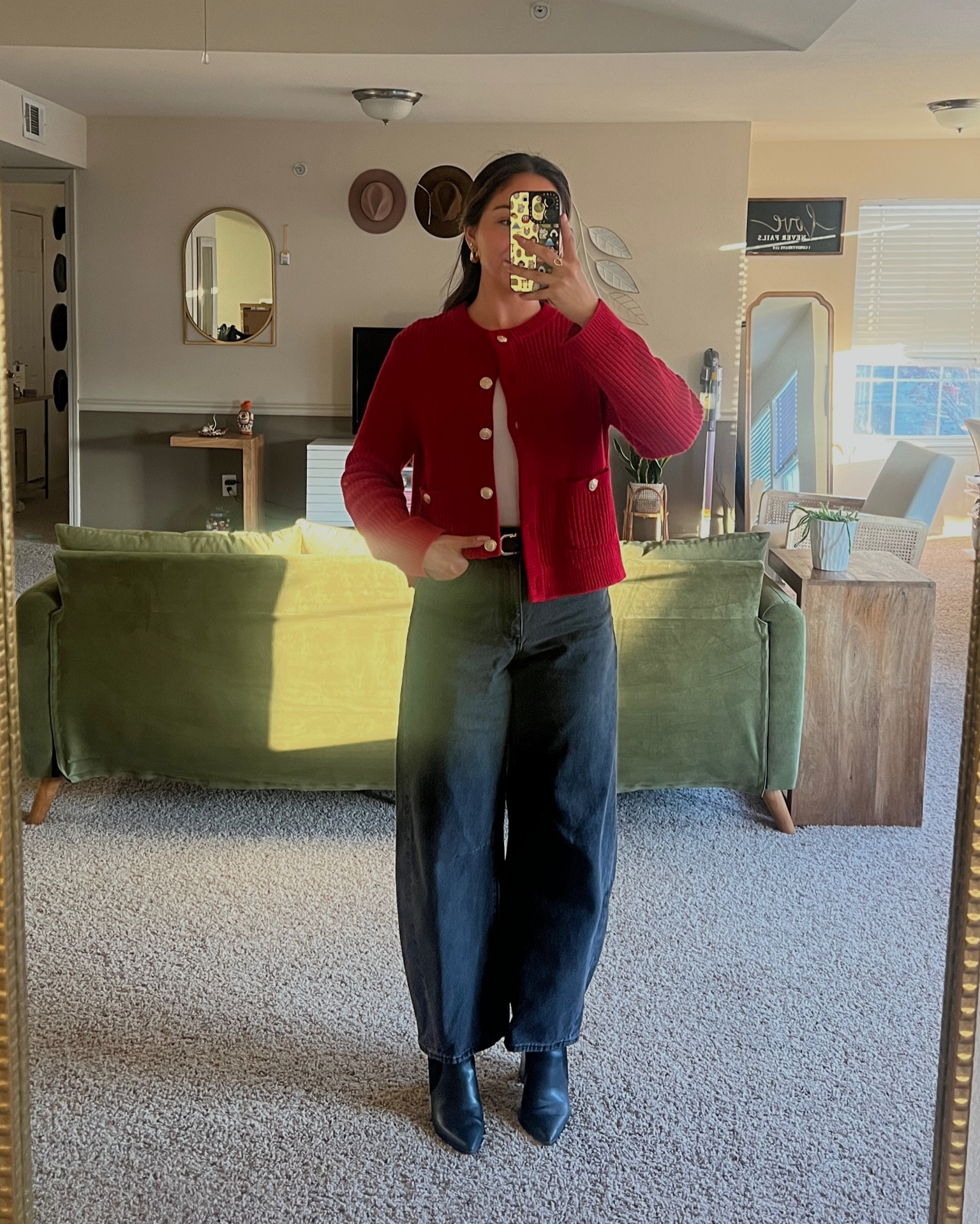 Finally doing the barrel pants trend 💫 
This red sweater is no longer sold but I linked alternative options as well as the actual sweater but in other colors.

Also Dillards is having a sale on their boots so I linked different options. 

#LTKWorkwear #LTKStyleTip #LTKSaleAlert