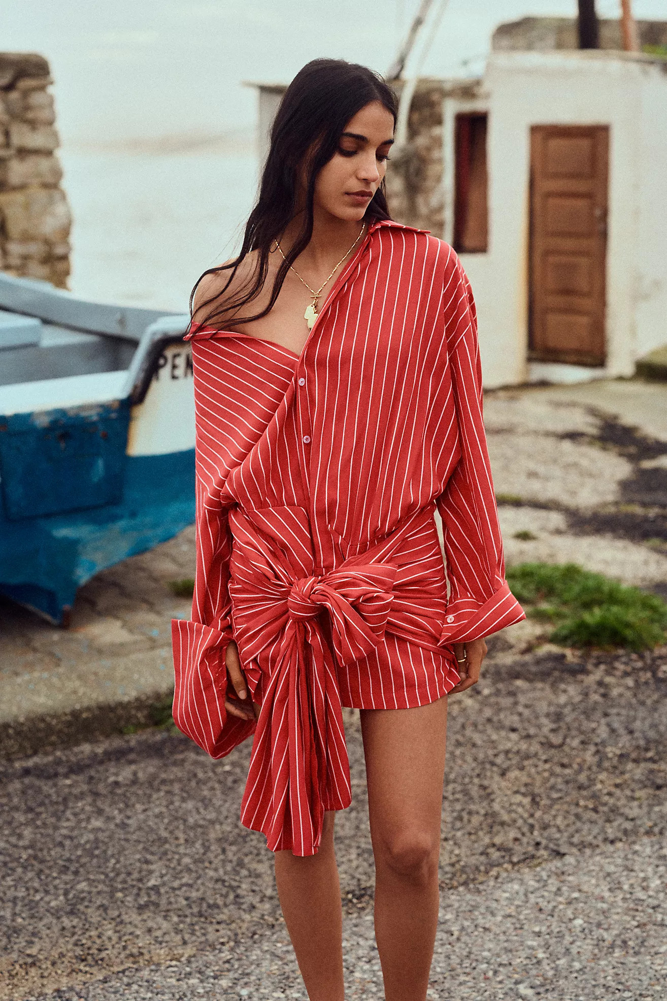 Bardot Malira Long-Sleeve Mini Shirt Dress | Anthropologie (US)