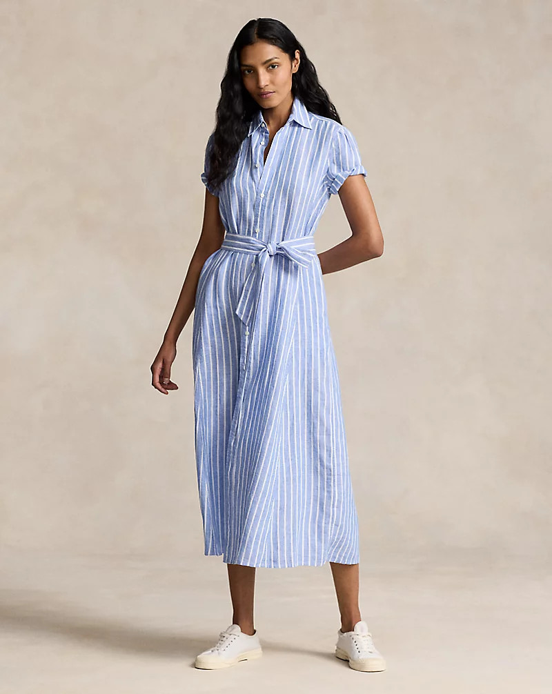 Belted Striped Linen Shirtdress for Women | Ralph Lauren® UK | Ralph Lauren (UK)