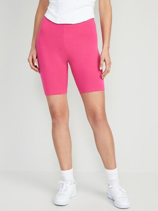 High-Waisted Long Biker Shorts For Women -- 8-Inch Inseam | Old Navy (US)