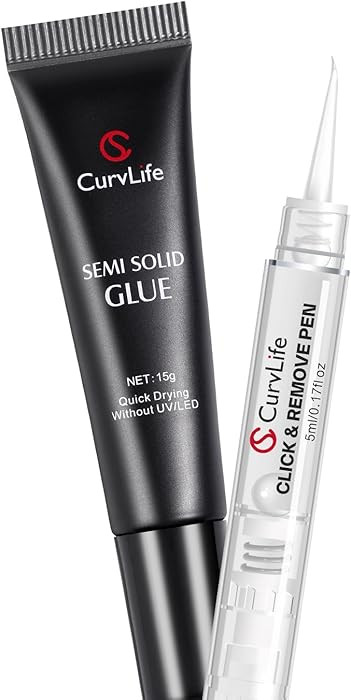 Curvlife 15g Semi Solid Nail Glue Gel with 5ml 3 in 1Nail Glue Remover, No Need for Uv Light, Gel... | Amazon (US)