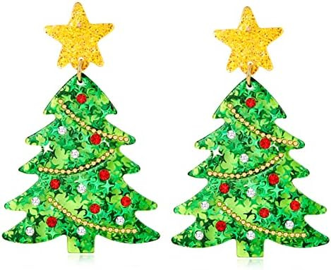 MUYAN Christmas Earrings for Women Holiday Earrings Jingle Bell Bow Tree Snowflake Stars Earrings... | Amazon (US)