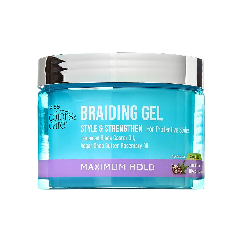 KISS COLORS & CARE Braid Gel Maximum Hold, 6 oz -Nourishing, Adds Shine, Moisture Boosting, Lasti... | Amazon (US)