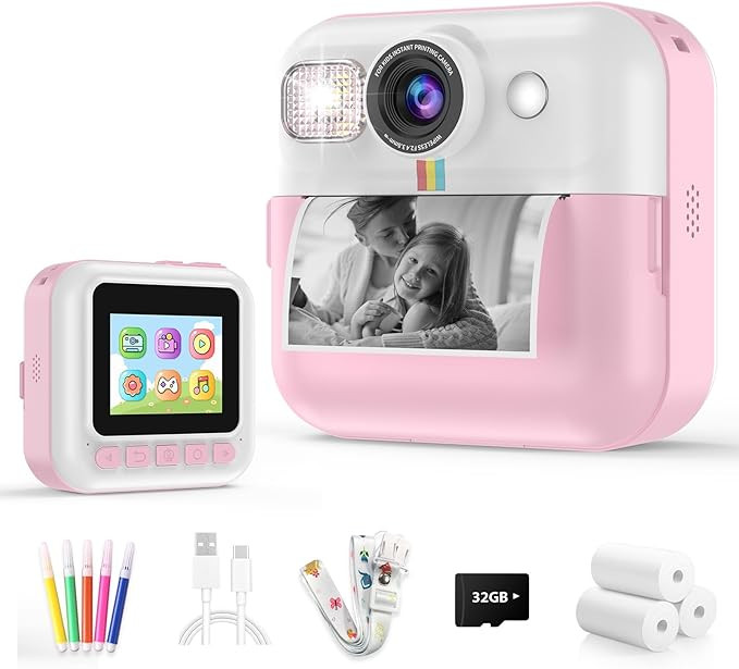 Kids Camera for Girls, 1080P Instant Print Camera, Kids Christmas Birthday Gifts Girls Toys, Chil... | Amazon (US)