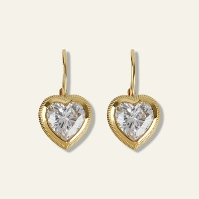 Bezel Heart Drop Earrings | HART