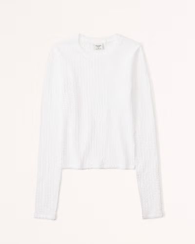 Long-Sleeve Textured Crew Tee | Abercrombie & Fitch (US)