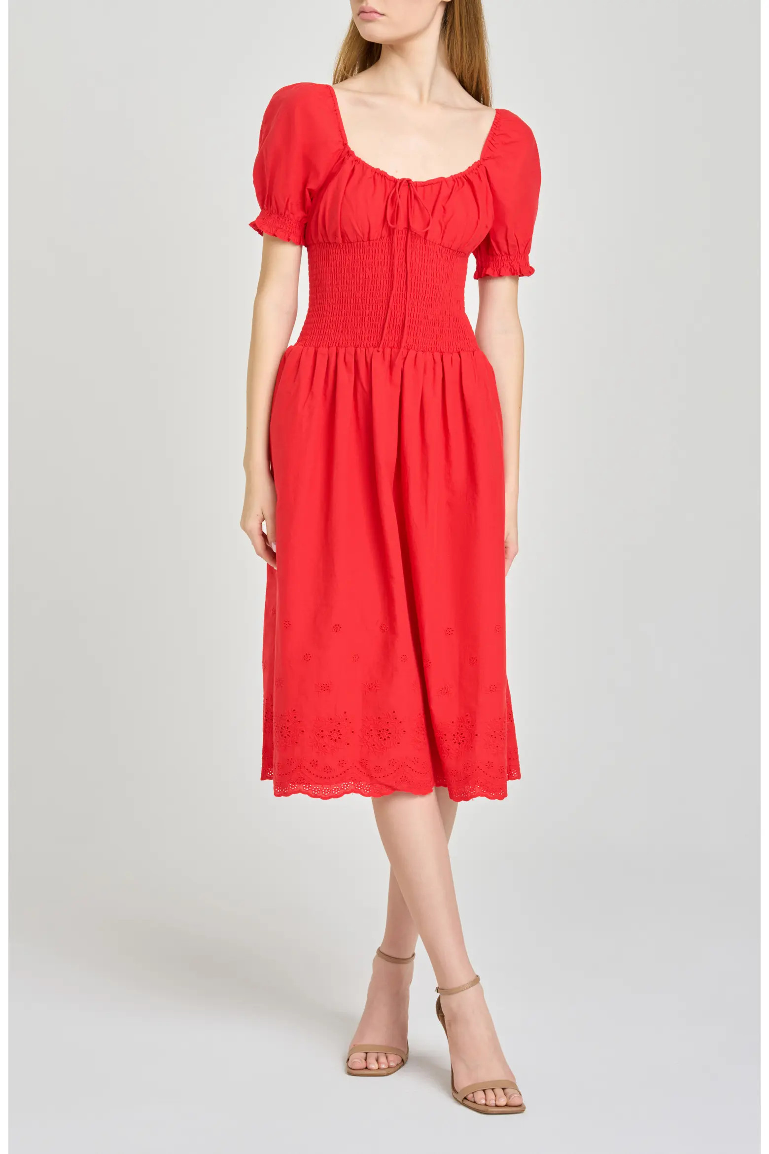 x Hannah Lovey Porter Dahlia Eyelet Detail Cotton Dress (Nordstrom Exclusive) (Women) | Nordstrom | Nordstrom