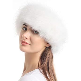 Dikoaina Womens Faux Fur Headband Winter Earwarmer Earmuff Hat Ski | Amazon (US)