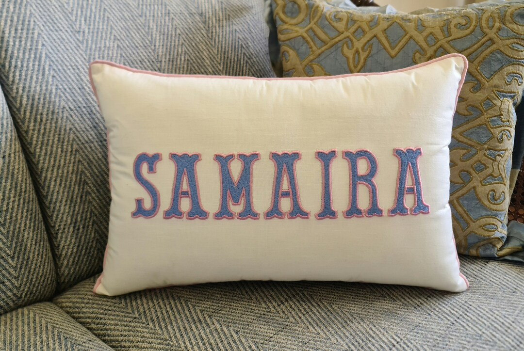 30% OFF, Personalized Name Pillow,custom Name Embroidered Pillow, Last Name Pillow, Dorm Gift, Bi... | Etsy (US)