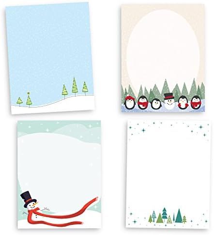 Adorable Holiday Stationary Collection - 80 Sheets - 4 Cute Christmas/Winter Designs | Amazon (US)