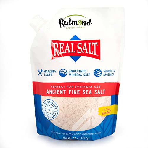 REDMOND Real Sea Salt - Natural Unrefined Gluten Free Fine, 26 Ounce Pouch (1 Pack) | Amazon (US)