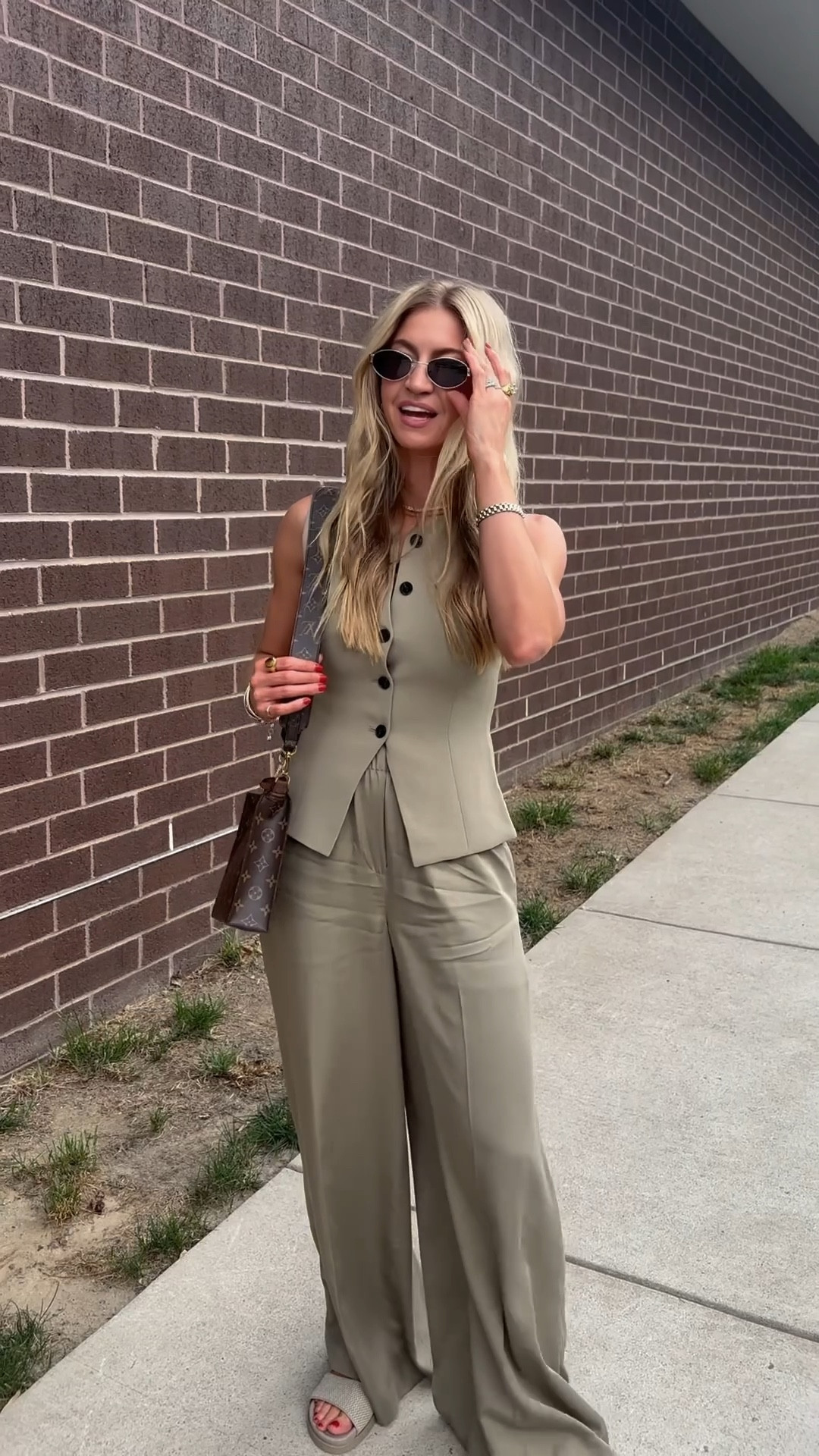 Olive vest and pants - both currently on sale  

#LTKgrwm #LTKSaleAlert #LTKootd