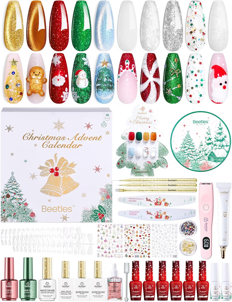 beetles Gel Polish Merry Glitzmas 2025 Christmas Advent Calendar – 24 Days Christmas Countdown ... | Amazon (US)