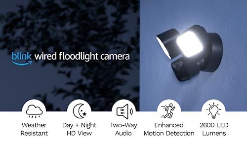 Wired Floodlight Camera + Blink Video Doorbell with Sync Module 2 | Two-way audio, HD day and nig... | Amazon (US)