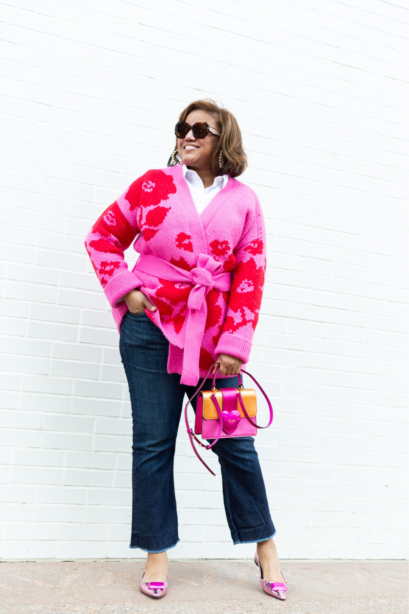 The perfect sweater and outfit for V-Day!  I’m not a celebrate February 14 girl, but I’m totally here for the 💓💓💓 fashion!  This sweater is SOOOO cute and cozy! Fit is TTS! 

#LTKFind #LTKSeasonal #LTKshoecrush