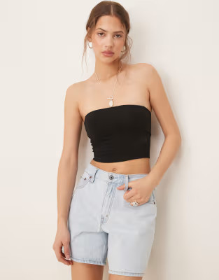 ASOS DESIGN ultimate crop bandeau top in black | ASOS (Global)