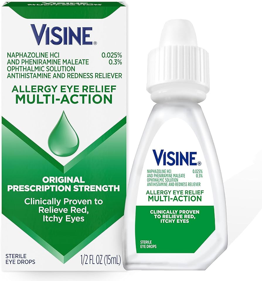 Visine Allergy Eye Relief Multi-Action Antihistamine & Redness Reliever Eye Drops with Pheniramin... | Amazon (US)