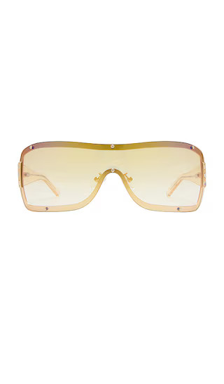 Veiled Sunglasses in Bright Gold, Sand, & Tan Grad with Gold Flash | Revolve Clothing (Global)