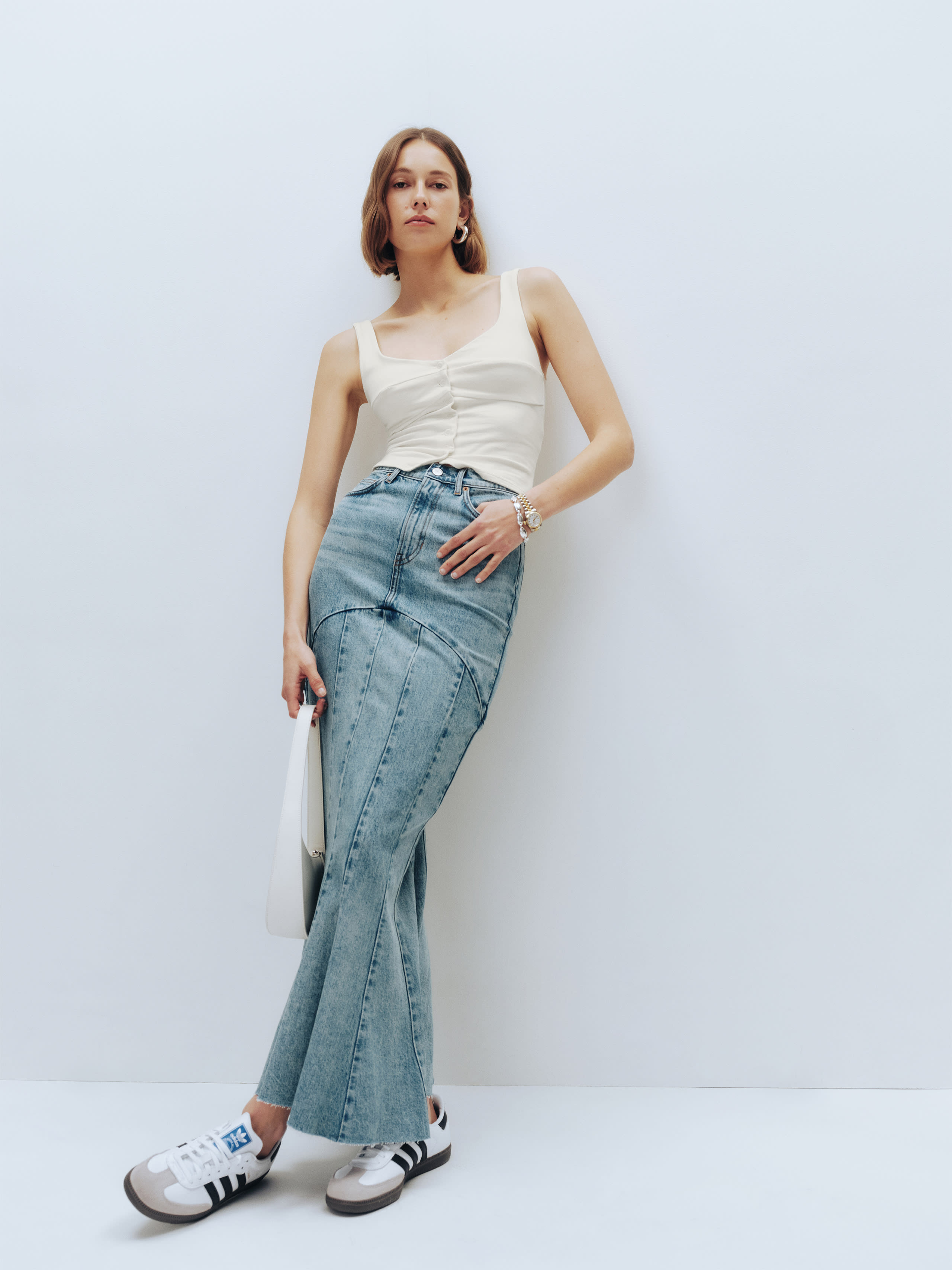 Nara Denim Maxi Skirt | Reformation (Global)