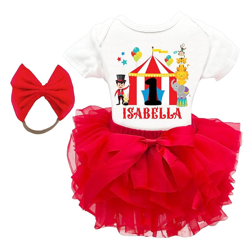 Circus Birthday Outfit Carnival Outfit Baby Girl Circus Birthday Dress for 1st 2nd 3rd 4th Birthd... | Amazon (US)