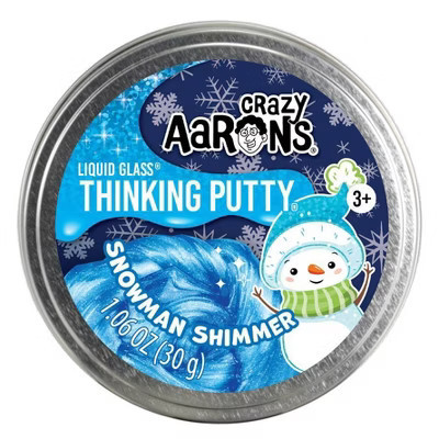 Crazy Aaron's Snowman Shimmer Liquid Glass Thinking Putty Tin - Blue | Target