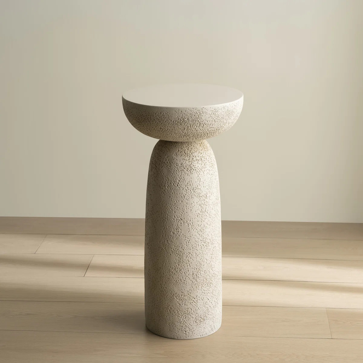 Sleek Cylinder Sandstone Side Table | Wayfair North America