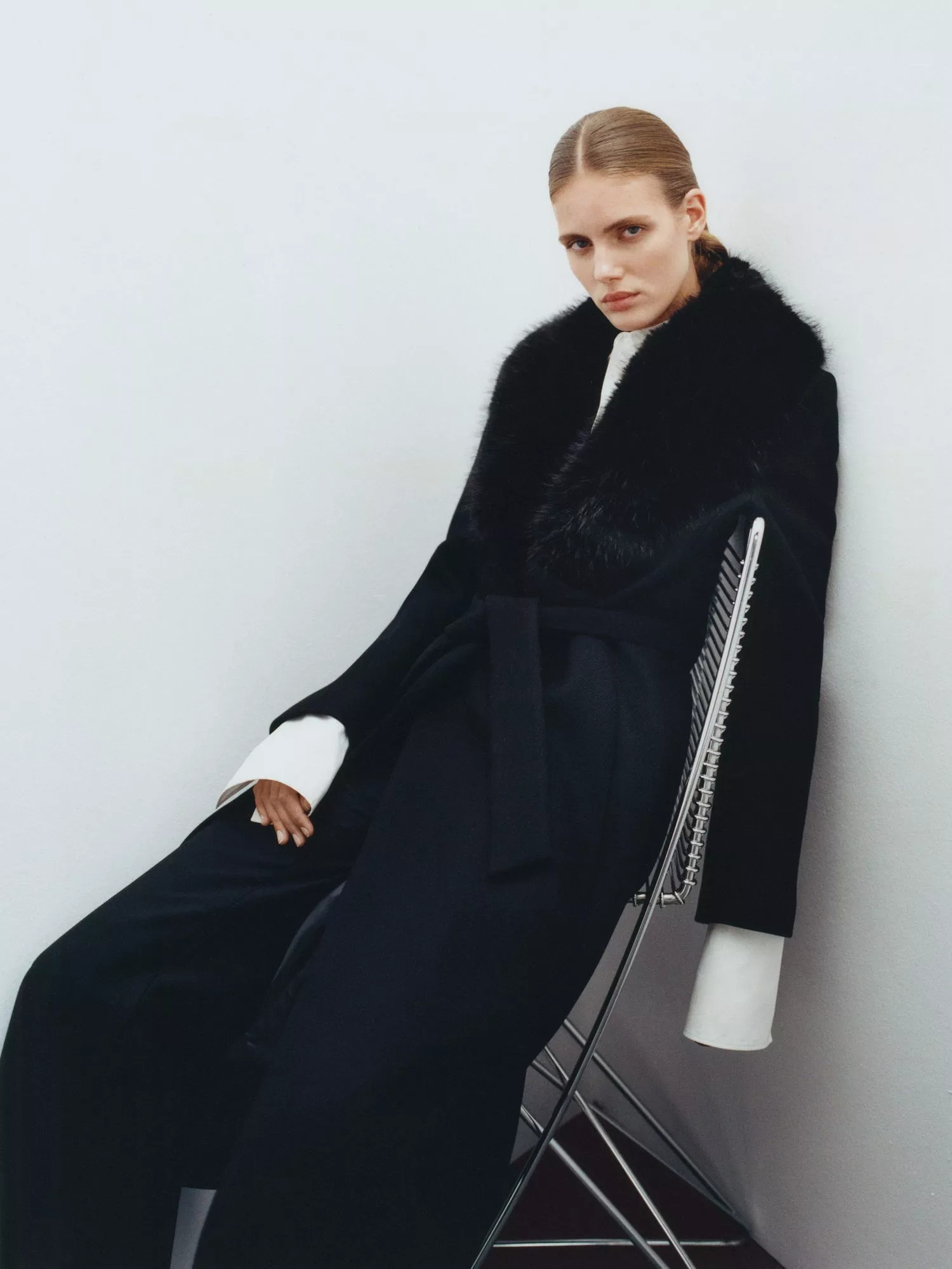 MangoDolce Wool Blend Detachable Faux Fur Collar Coat | John Lewis (UK)