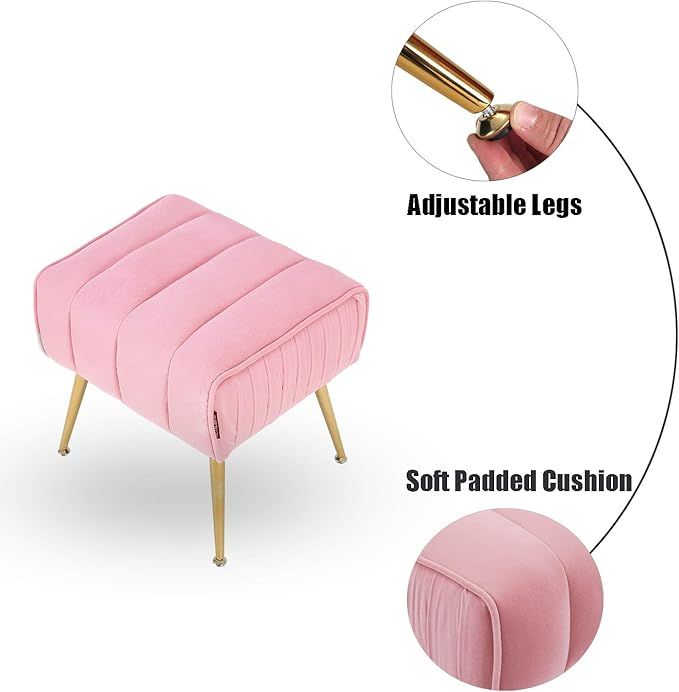 Altrobene Accent Chair Ottoman Set, Modern Club Chair with Footstool for Living Room / Bedroom / ... | Amazon (US)