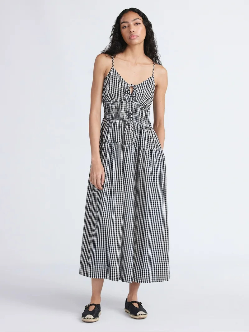 Free Assembly Women's and Women's Plus Smocked Cotton Maxi Dress, Sizes XS-4X - Walmart.com | Walmart (US)