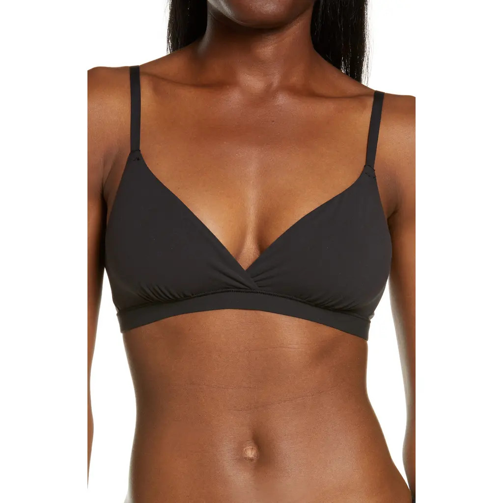 SKIMS Fits Everybody Crossover Bralette in Onyx at Nordstrom, Size Medium | Nordstrom