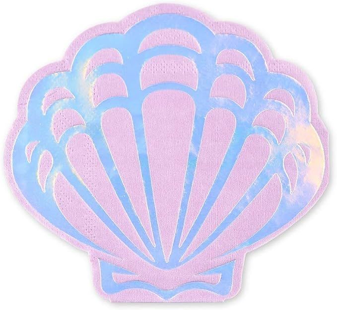 Weddingstar Cute Special Occasion Paper Party Napkins - Mermaid Seashell - Set Of 40 | Amazon (US)