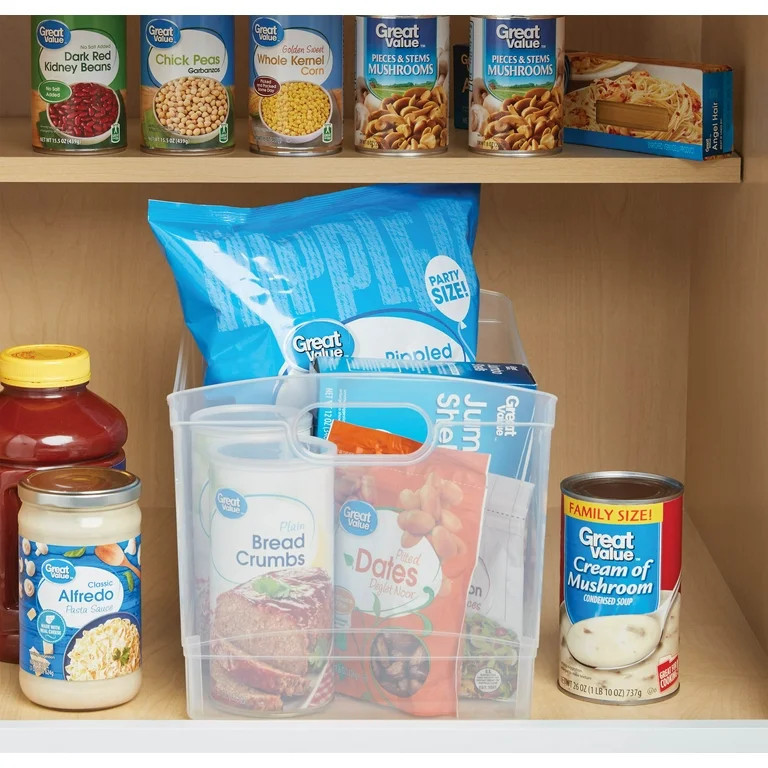 Mainstays Utility Storage Organizer Bin, Clear, Set of 4 | Walmart (US)