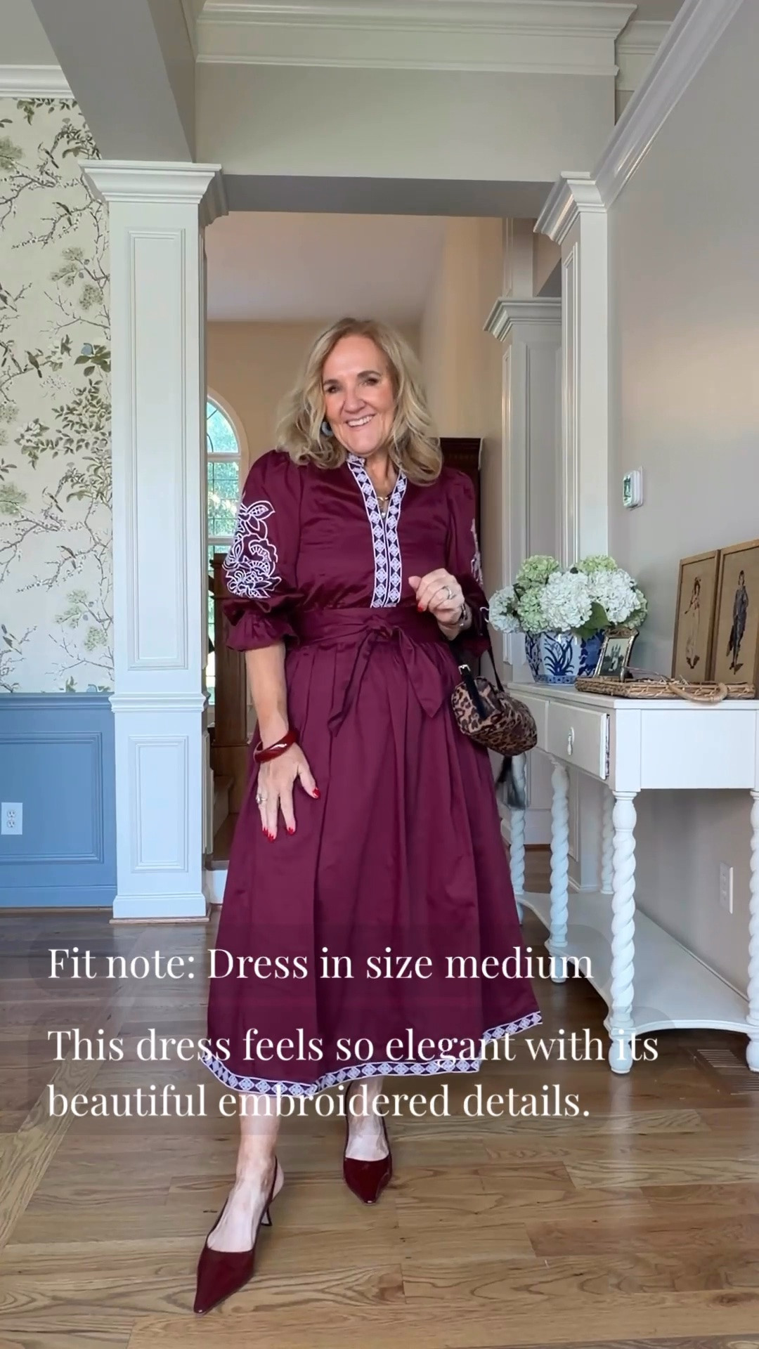 Use code NANETTE15 and get 15% off your 1st order at Avara

That embroidered detail down the front really caught my eye. I’m wearing a medium, and the deep burgundy color makes this feel a little more special than your everyday shirt dress.

#LTKootd #LTKOver40 #LTKgrwm