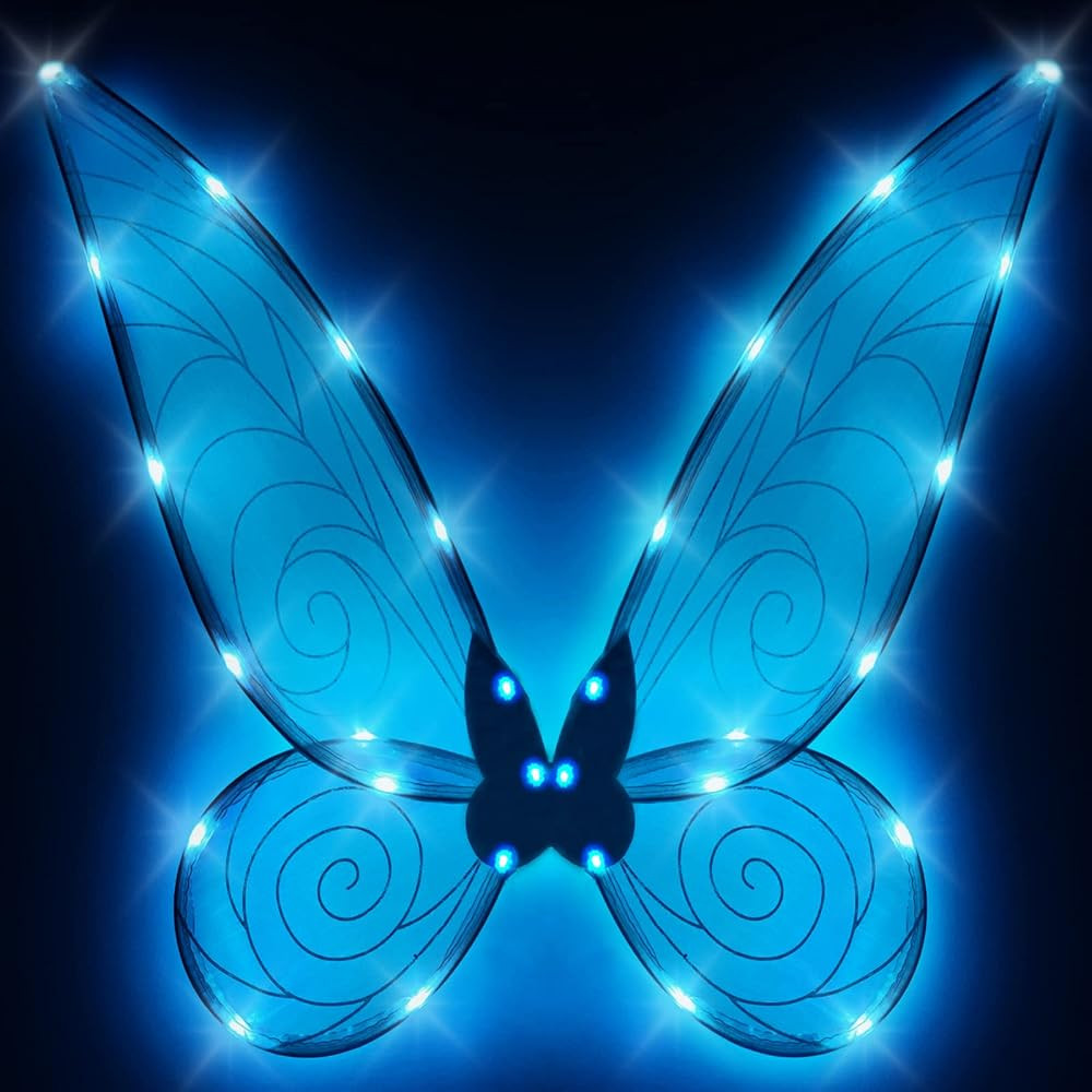 quescu Light up Fairy Wings for Adults,LED Butterfly Wings for Girls Women,Halloween Costume Dres... | Amazon (US)