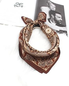 ANDANTINO 100% Mulberry Silk Scarf -21” Lightweight Square Neckerchief – Breathable Digital P... | Amazon (US)