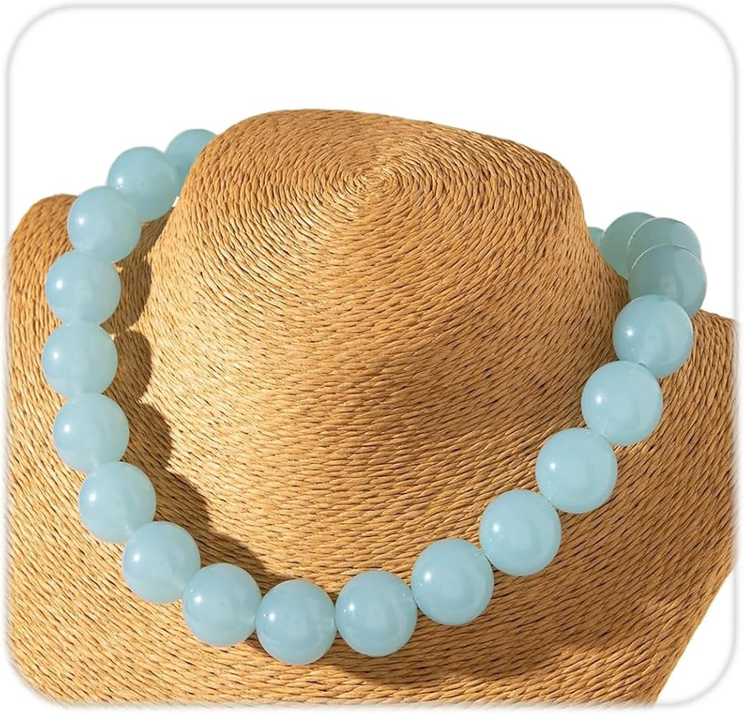 Colorful Chunky Beaded Necklace for Women Acrylic Bead Choker Necklaces Fashion Large Round Beads... | Amazon (US)