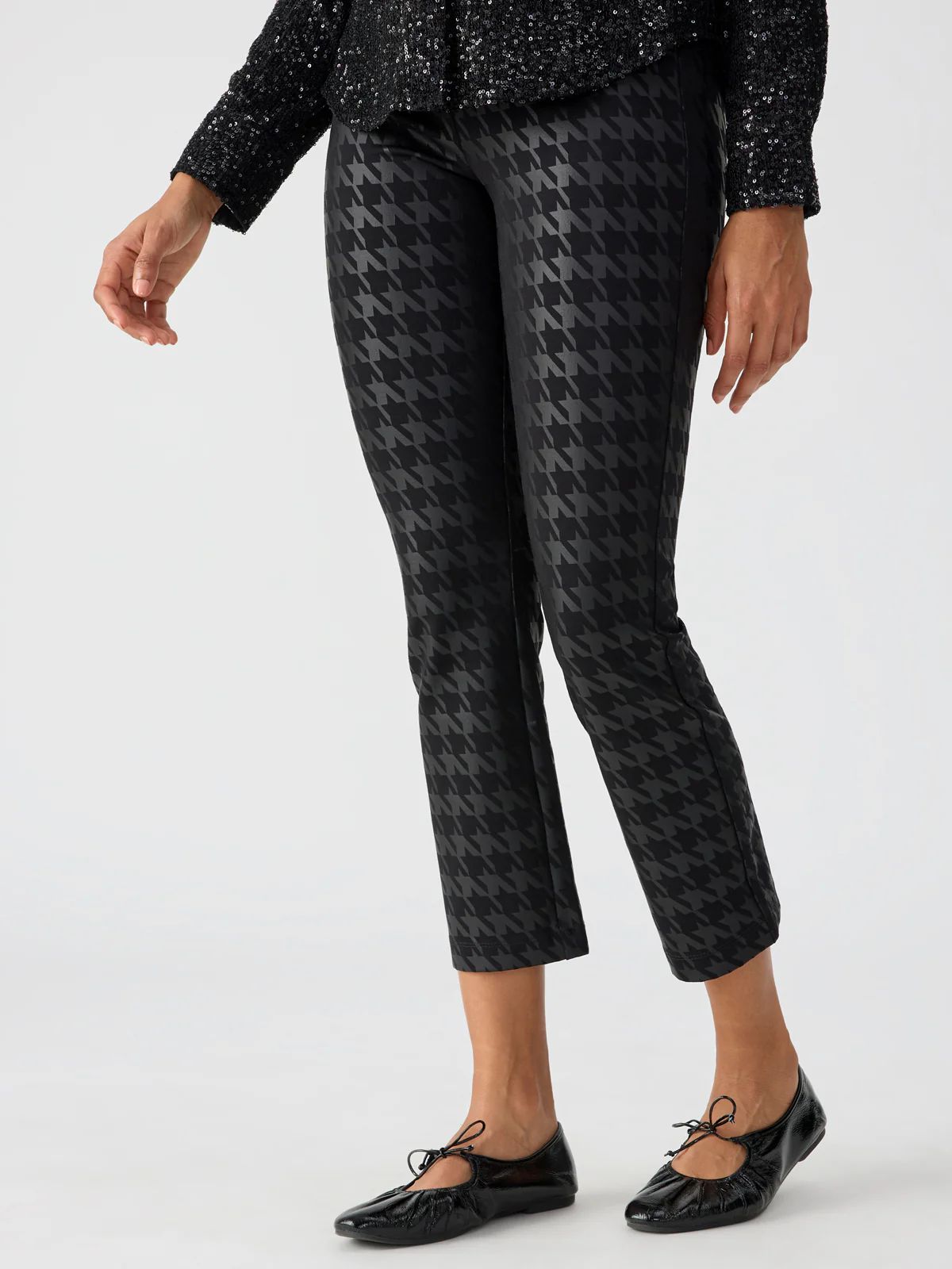 Carnaby Kick Crop Semi High Rise Legging Exploded Houndstooth | Sanctuary Clothing
