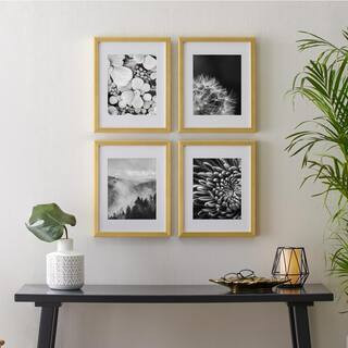 11" x 14" Matted to 8" x 10" Gold Gallery Wall Picture Frames (Set of 4) | The Home Depot