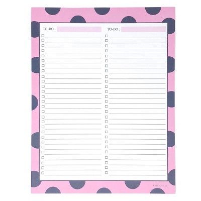 Double To Do List Notepad 8.5"x11" Pink- Kahootie Co | Target
