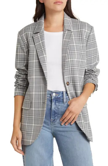 Treasure & Bond Oversize Plaid Blazer in Grey Avery Plaid at Nordstrom Rack, Size Small | Nordstrom Rack