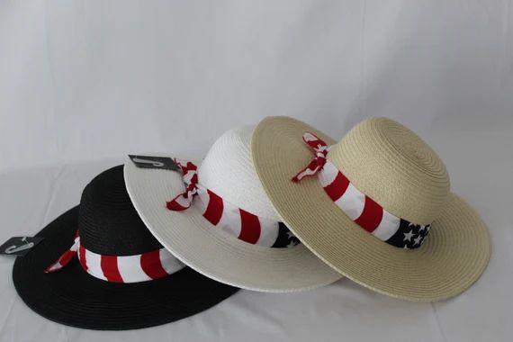 Women's Floppy Sun Hat with USA American Flag Band | Etsy (US)