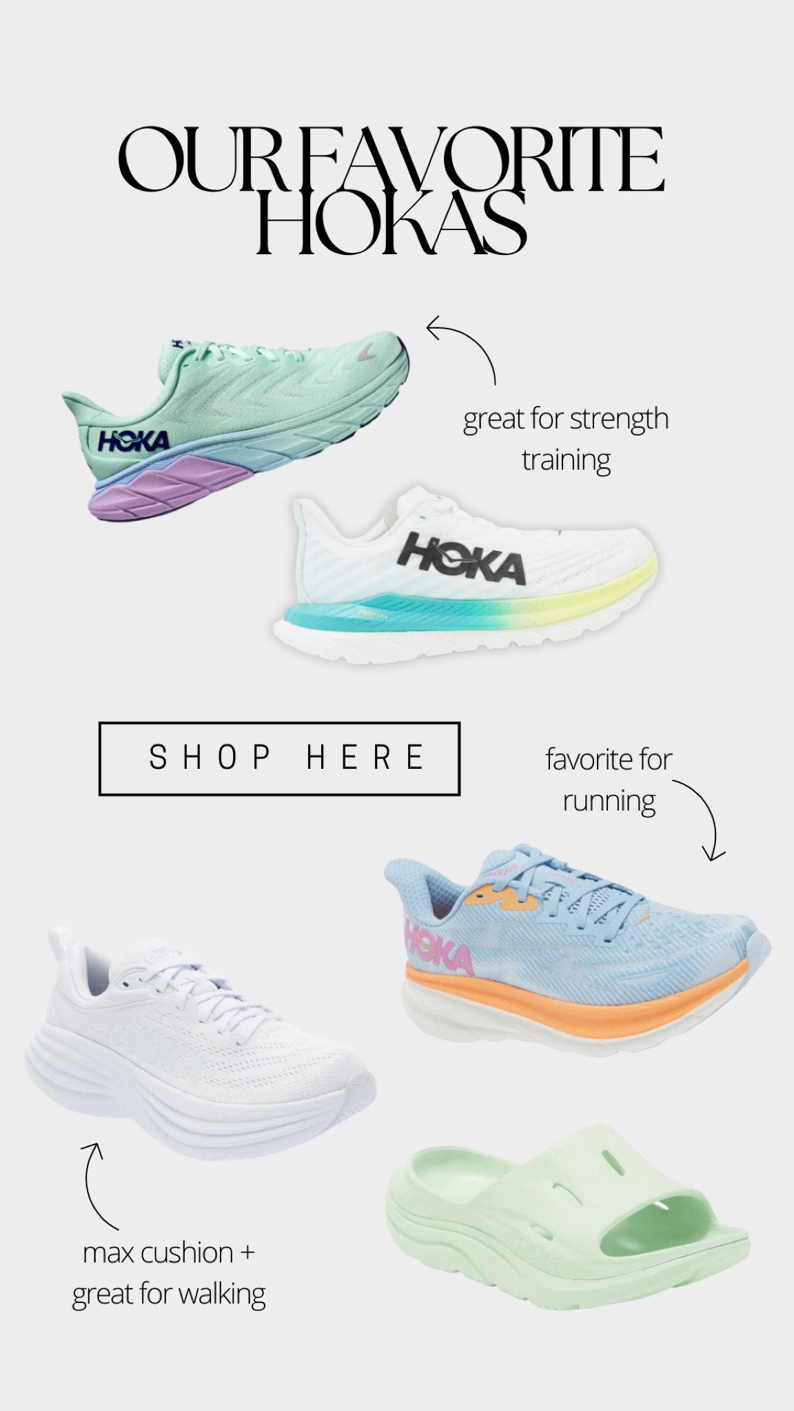 Our favorite HOKA’s for all activity levels 

#LTKshoecrush #LTKFind