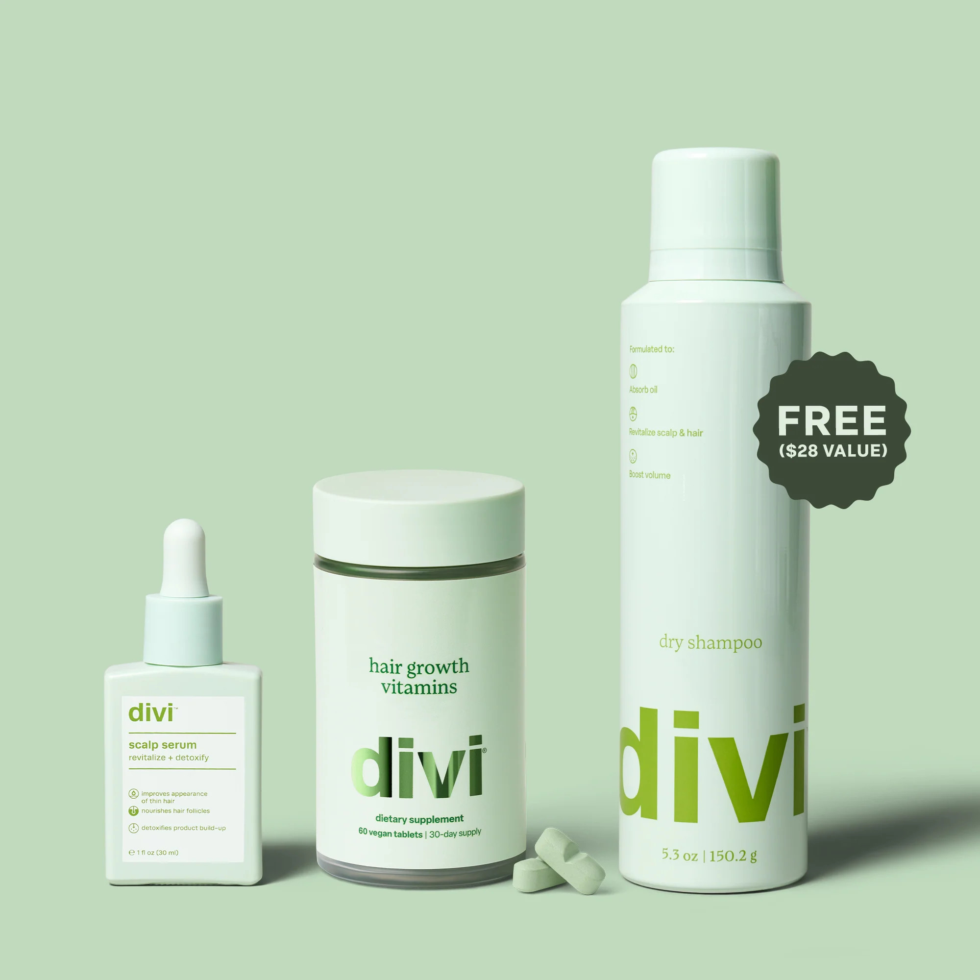 Daily Growth Care™ System + FREE Dry Shampoo | Divi Official LLC